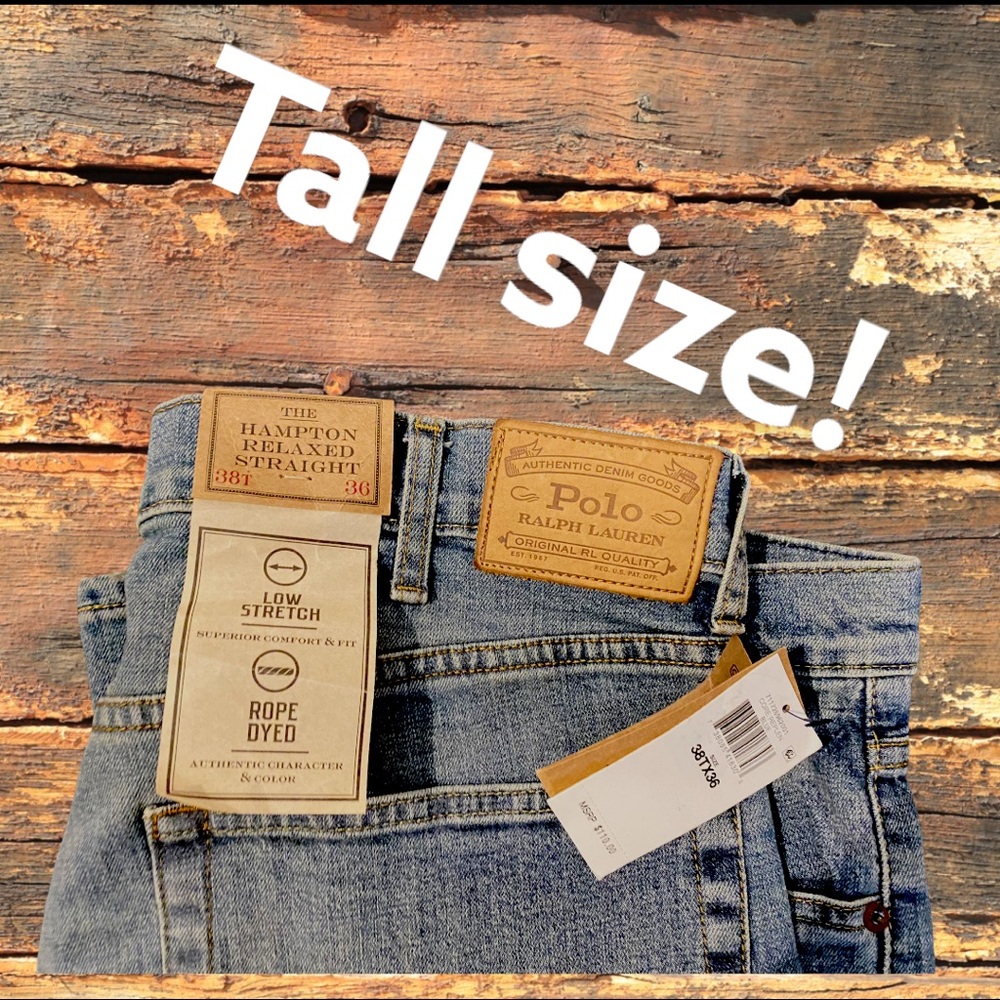 NWT Men’s Ralph Lauren POLO jeans - tall size  (38Tx36) - Picture 5 of 6